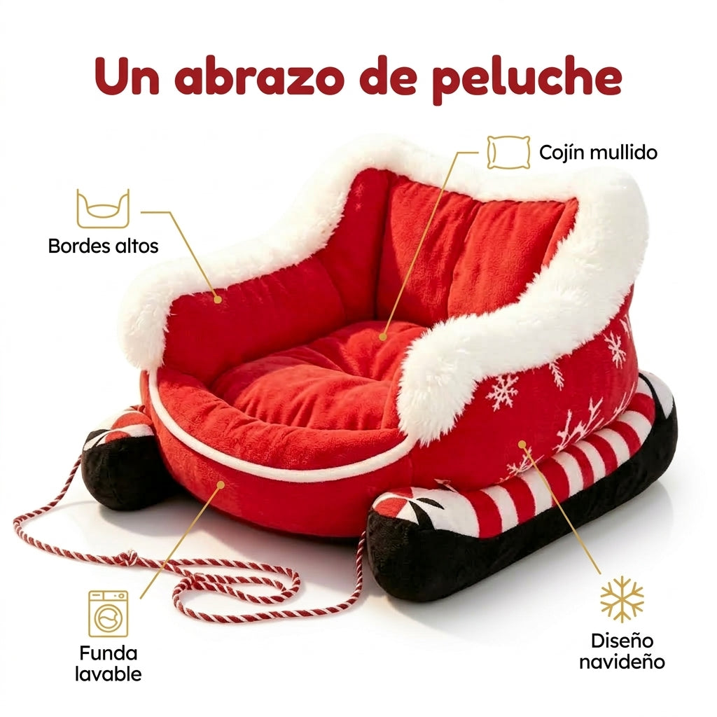 Beneficios: cojín mullido, bordes altos, funda lavable y diseño navideño
